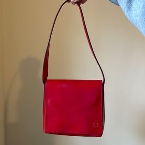 DKNY purse red patent shoulder bag small purse vintage retro